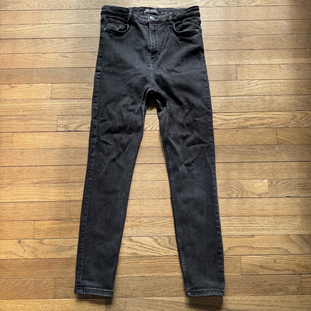 Zara Black skinny denim jeans size 12